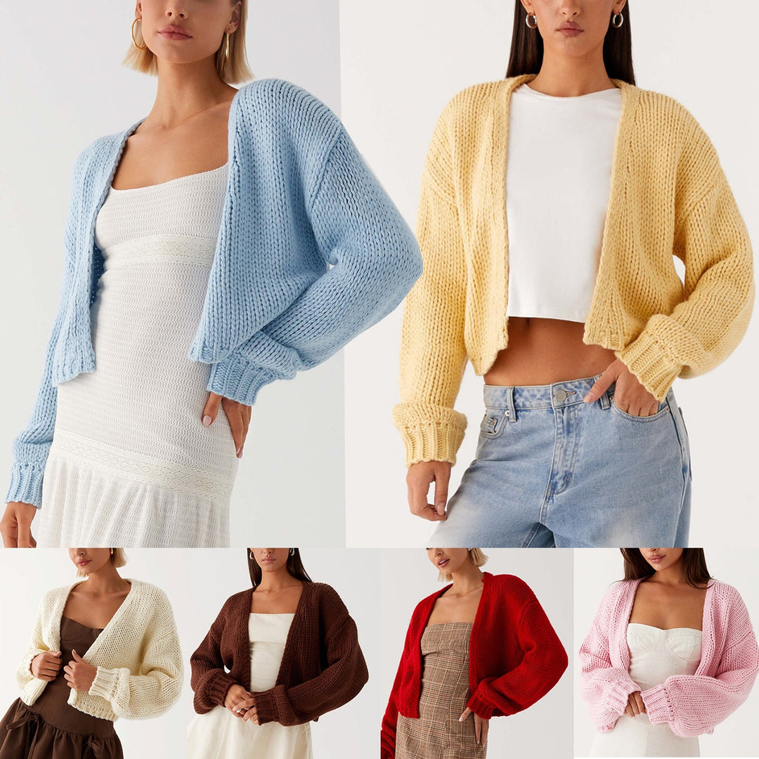 Damen Oversized Grobstrick-Cardigan mit Schalkragen und Rippbündchen Echoarchiv
