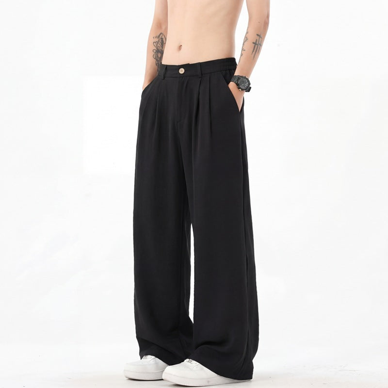 Herren nan weite Leinenhose mit hoher Bundfalte und lässigem Schnitt Echo Archiv