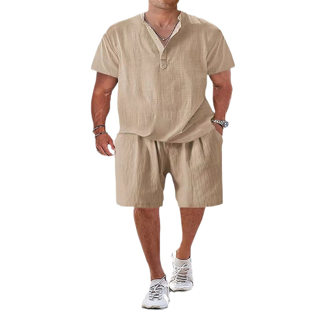 Herren Casual Relaxed Fit Leinen Set Echoarchiv