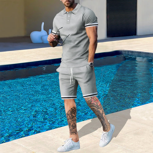 Herren sportliches Polo-Shirt und Shorts Set mit modernem Schnitt Echoarchiv