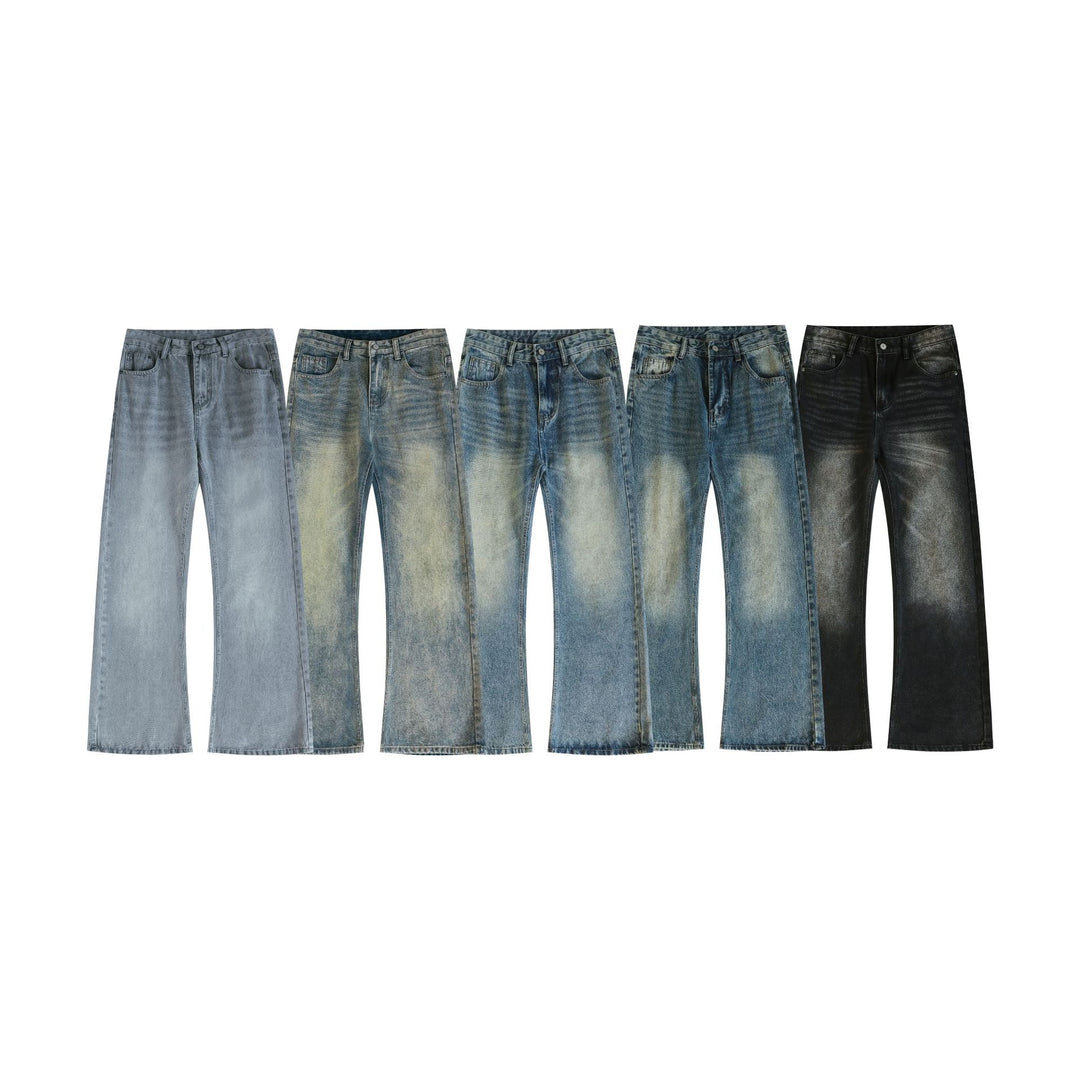 Herren Weite Schlagjeans aus gewaschenem Denim mit dezenten Fade-Effekten Echo Archiv