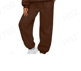 Damen nan gemütliches Lounge-Jogginganzug-Set mit Oversize-Hoodie und elastischer High-Waist Jogginghose Echo Archiv