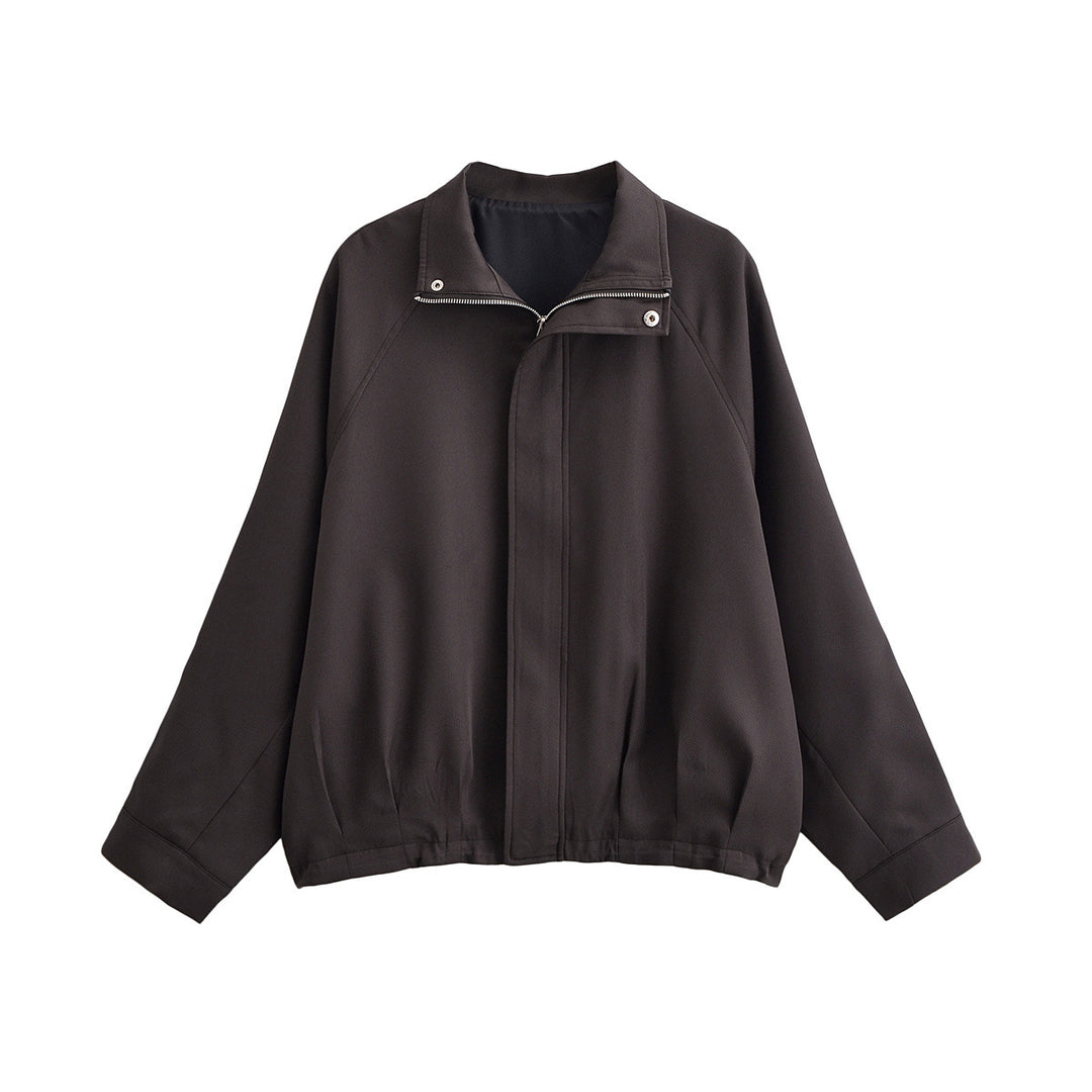 Damen Leichte Oversize-Bomberjacke mit Stehkragen, Raglanärmeln und elastischem Saum Echo Archiv