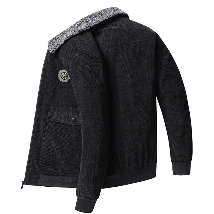 Herren nan Cordjacke mit Teddykragen, aufgesetzten Klappentaschen und elastischen Bündchen Echo Archiv