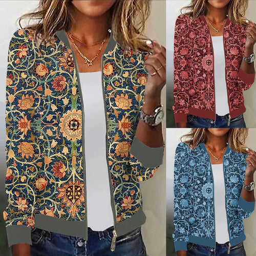 Damen Blousonjacke mit floralem Muster Echoarchiv