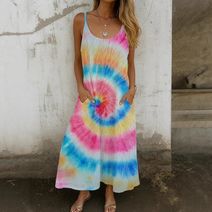 Damen Maxikleid mit Spiral-Design und praktischen Taschen Echo Archiv