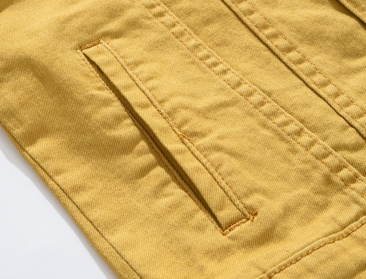 Herren stylische Denimjacke mit modernem Stehkragen und praktischen Taschen Echoarchiv