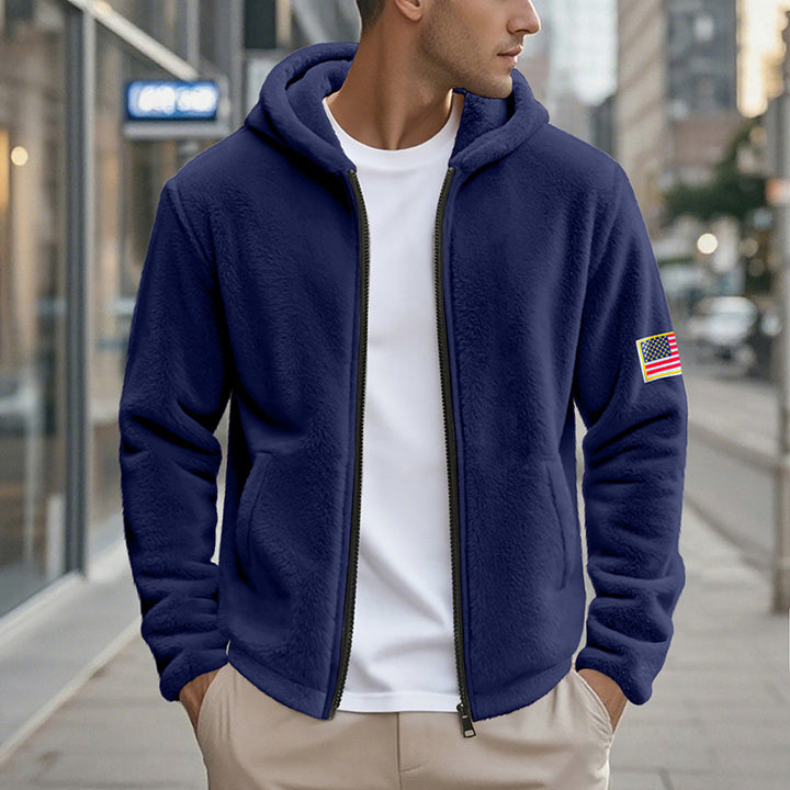 Herren gemütlicher Kapuzenpullover aus weichem Fleece mit bequemem Schnitt Echoarchiv