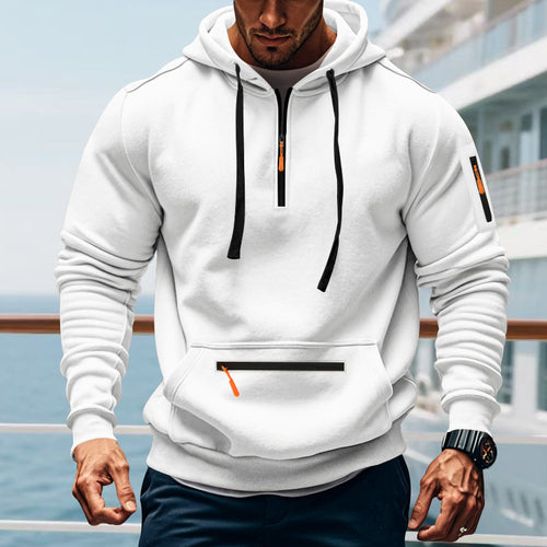 Herren sportlicher Kapuzenpullover mit Reißverschluss und praktischen Taschen Echoarchiv