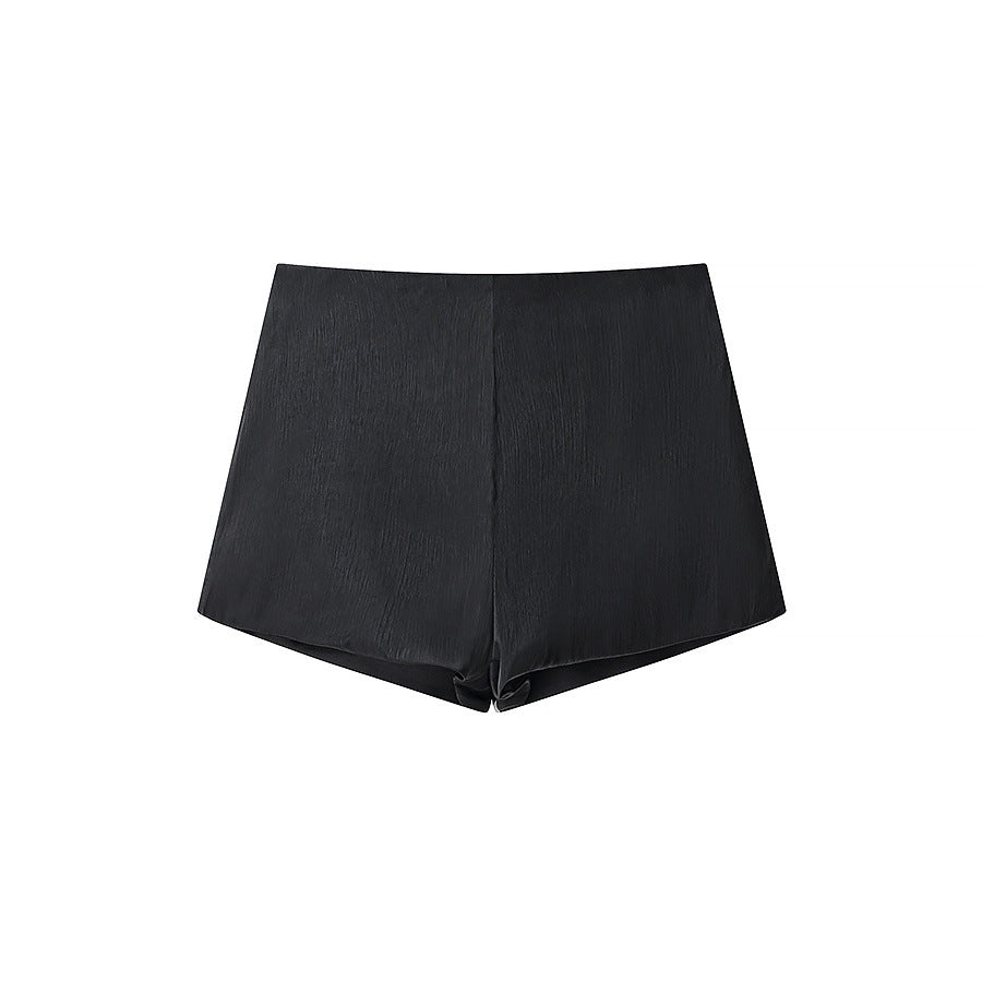 Damen nan luftiges Chiffon-Wickelblusen-Set mit Schärpe und Lagen-Shorts Echo Archiv