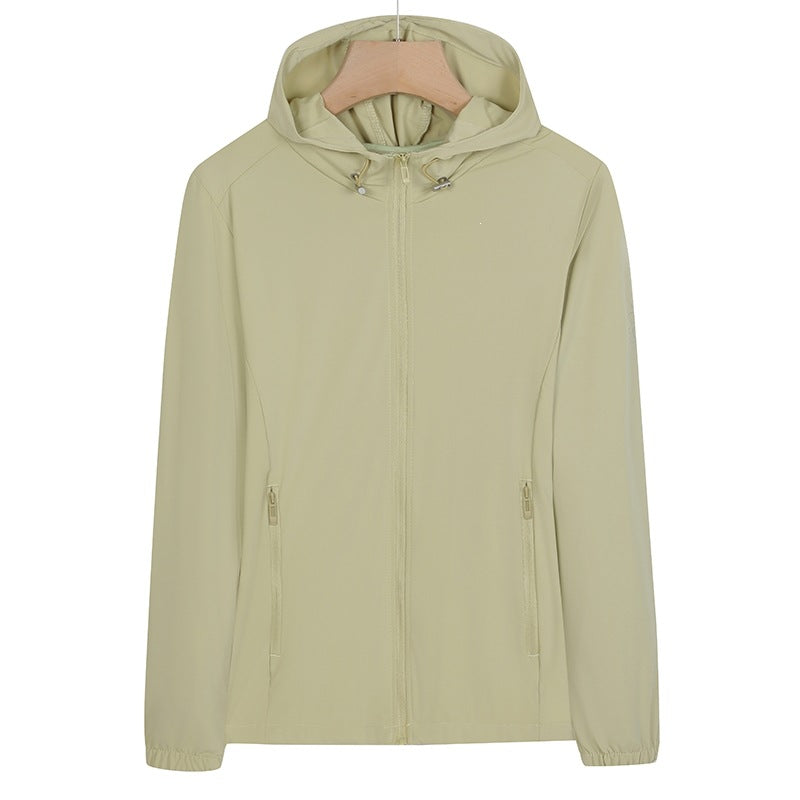 Unisex Leichte wind- und wasserabweisende Kapuzen‑Übergangsjacke mit durchgehendem Reißverschluss, Reißverschlusstaschen & elastischen Bündchen Echoarchiv