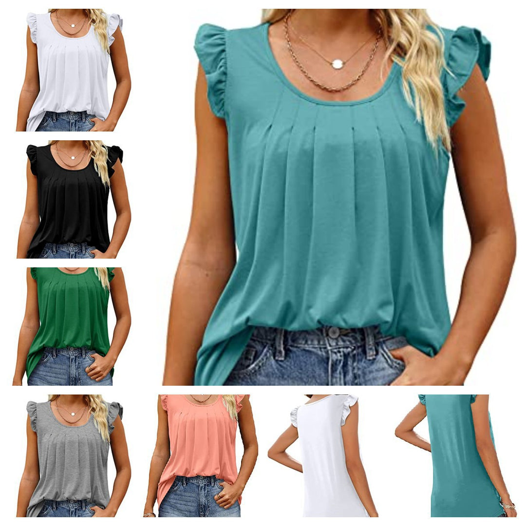 Damen luftiges Blusenshirt mit elegantem Rüschendesign Echo Archiv