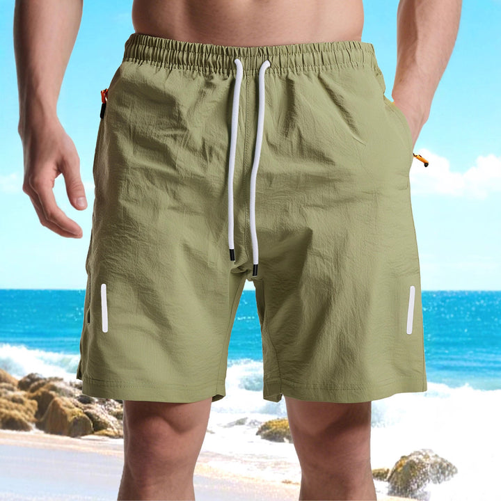 Herren nan ultraleichte schnelltrocknende Sport- und Badeshorts mit Elastikbund Kordelzug Reißverschlusstasche und reflektierendem Detail Echo Archiv