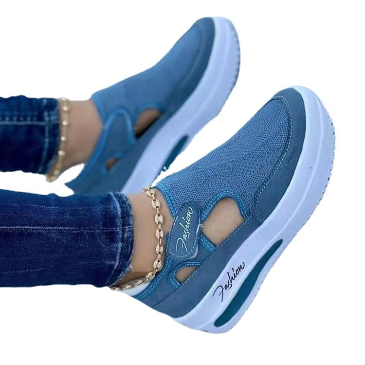 Damen  atmungsaktive Plateausneaker mit Klettverschluss und integrierter Luftdämpfung Echo Archiv