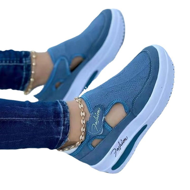 Damen  atmungsaktive Plateausneaker mit Klettverschluss und integrierter Luftdämpfung Echo Archiv