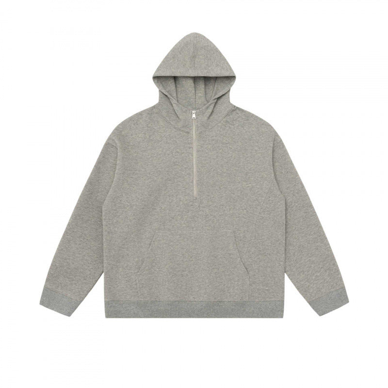 Unisex Kapuzen-Halbzip-Sweatshirt mit Kängurutasche und Rippbündchen Echo Archiv