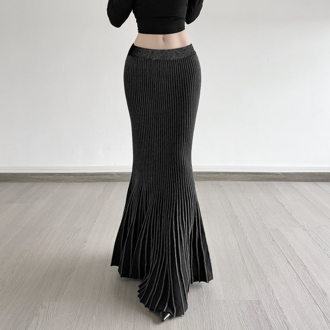 Damen Maxirock mit eleganter Rippenstruktur und modischem Glockenlauf Echo Archiv
