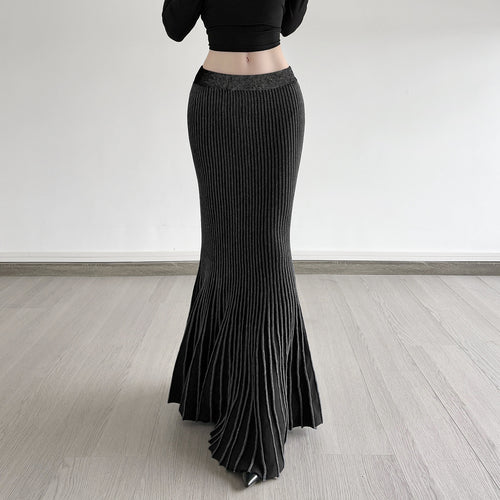 Damen Maxirock mit eleganter Rippenstruktur und modischem Glockenlauf Echo Archiv