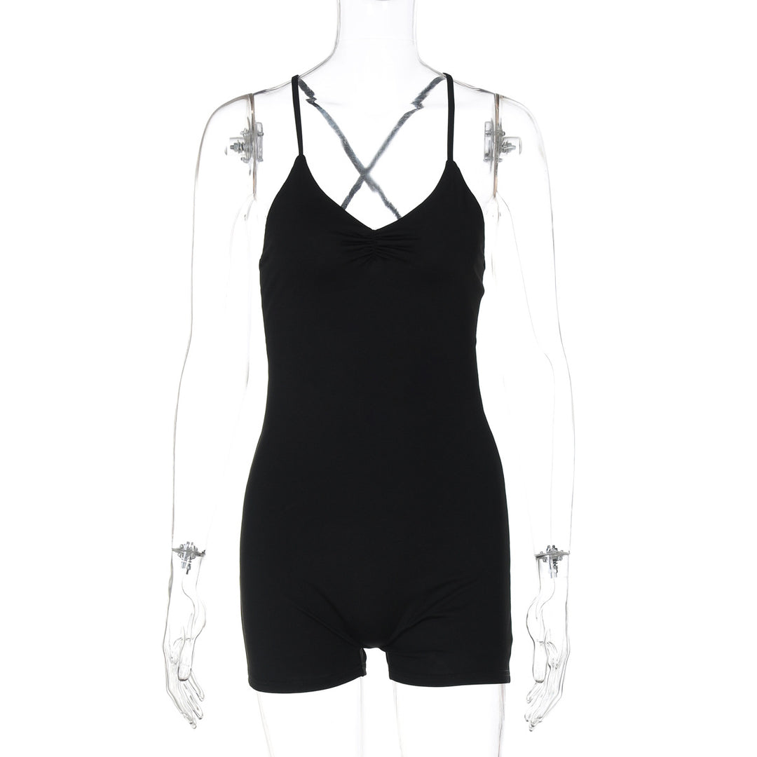 Damen Bodycon Einteiler mit gekreuztem Träger Echo Archiv