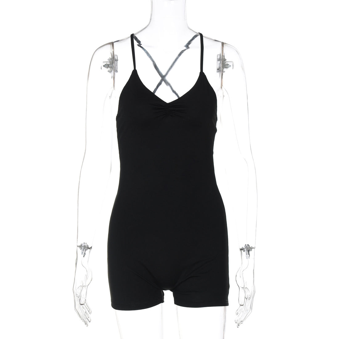 Damen Bodycon Einteiler mit gekreuztem Träger – Bodéline