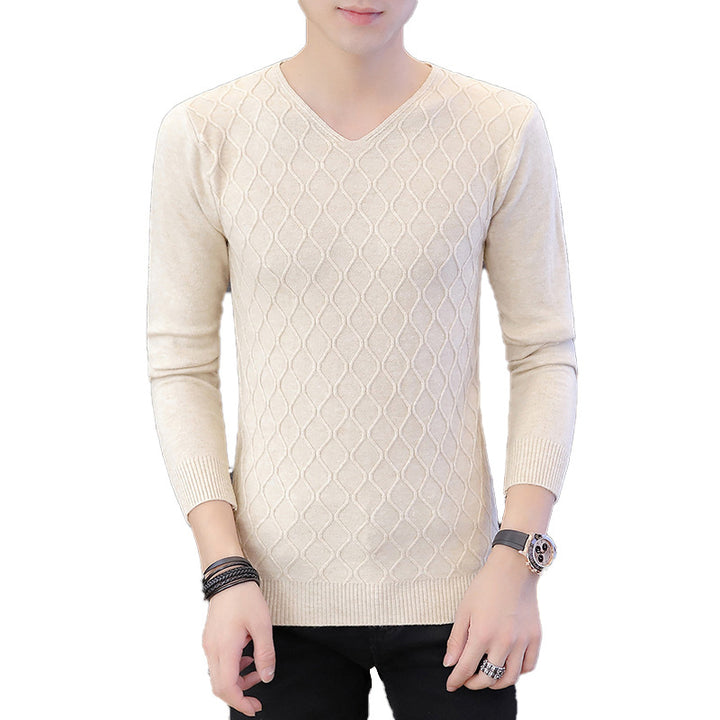 Herren Modischer V-Ausschnitt Pullover mit strukturiertem Design Echoarchiv