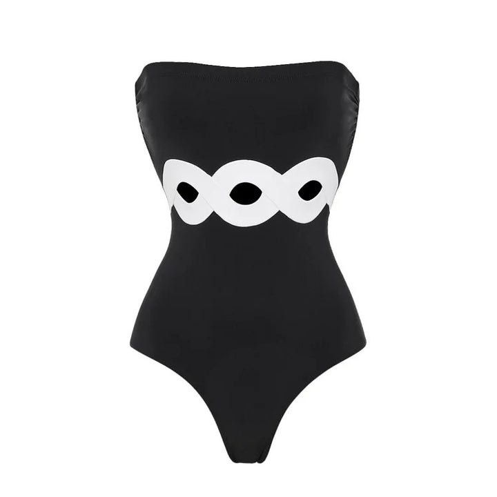 Damen Bandeau-Badeanzug mit elegantem Wickelrock Echo Archiv