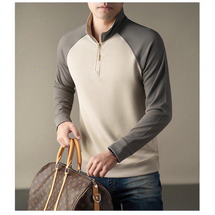 Herren funktionales Langarmshirt mit hohem Kragen und innovativer Reißverschlussöffnung Echoarchiv