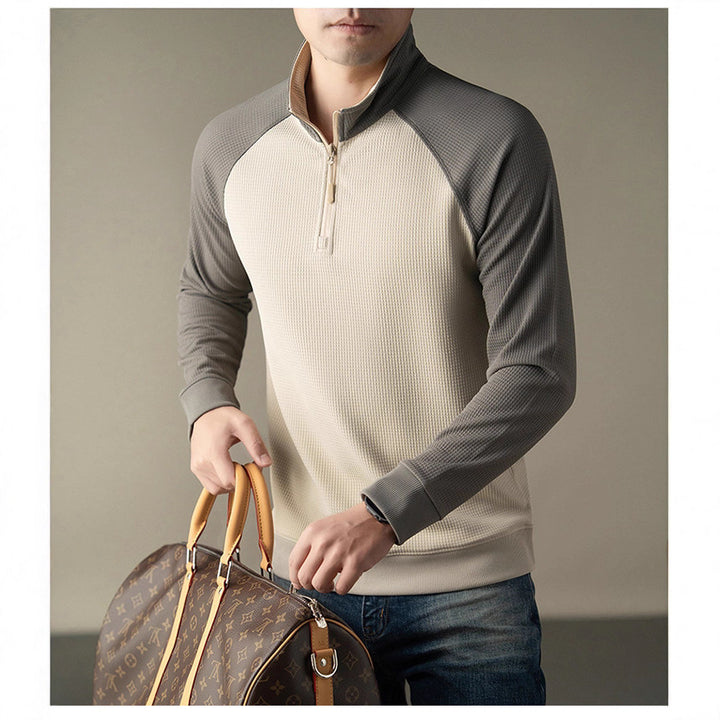 Herren funktionales Langarmshirt mit hohem Kragen und innovativer Reißverschlussöffnung Echoarchiv