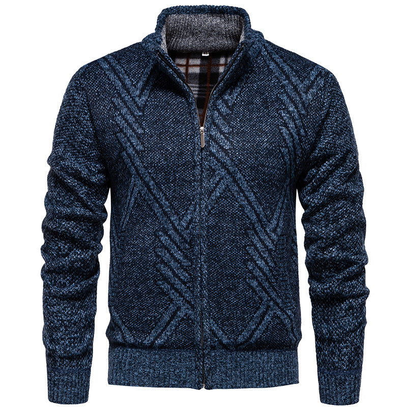 Herren sportliche Strickjacke mit modernem Zopfmuster Echoarchiv