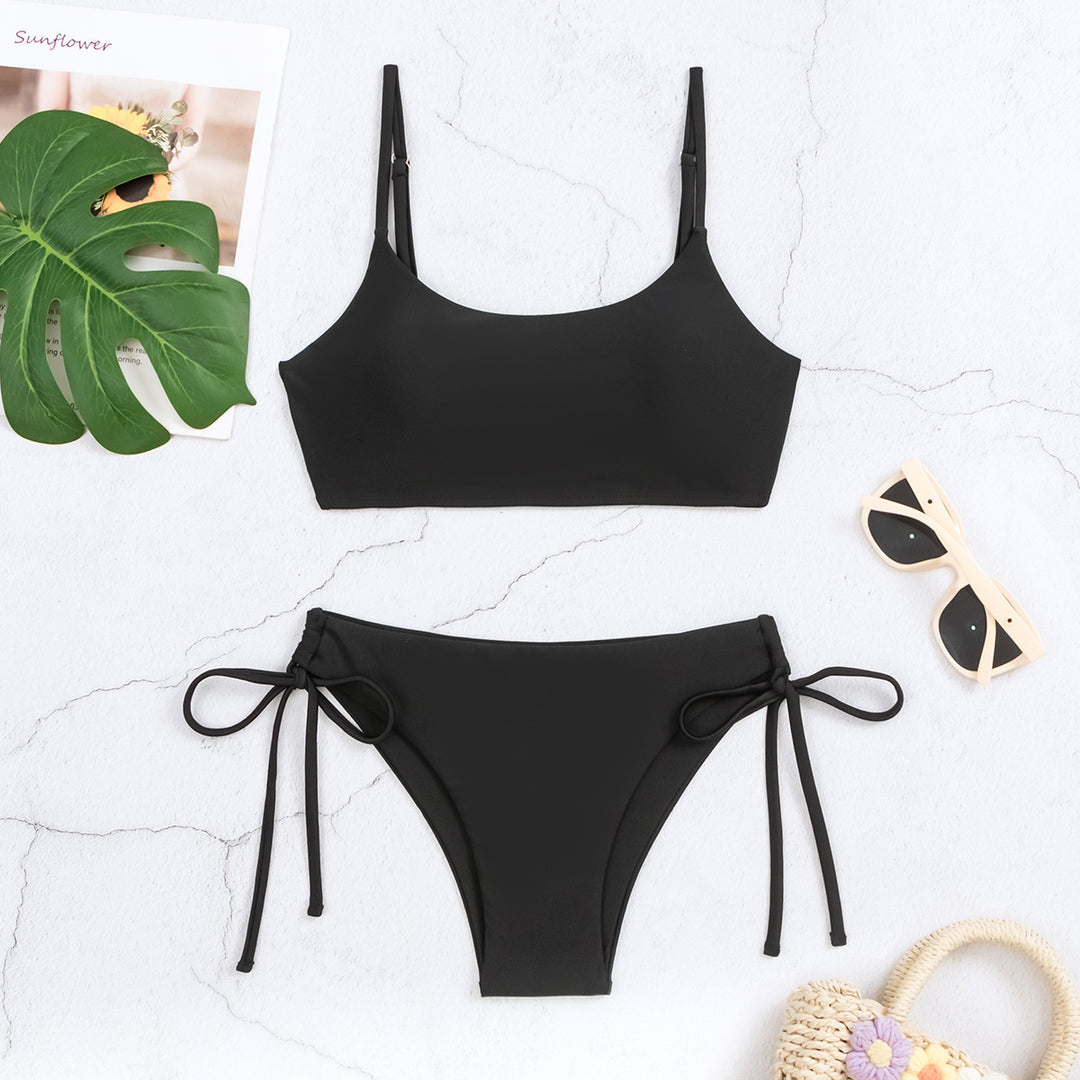 Damen Triangel-Bikini-Set mit verstellbaren Trägern und seitlichen Bändern Echo Archiv