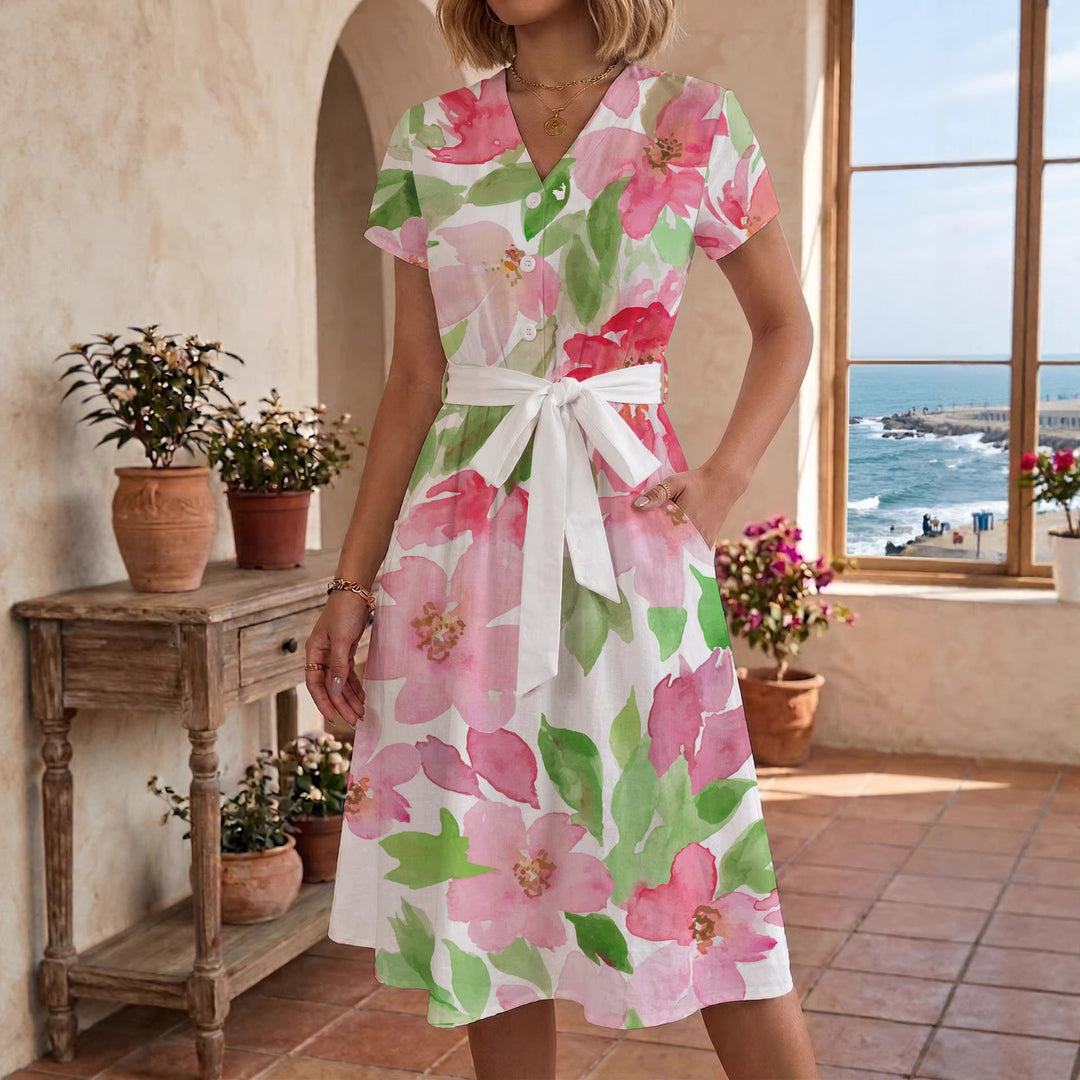 Damen Midi-Kleid mit floralem Design und bequemer Passform Echo Archiv