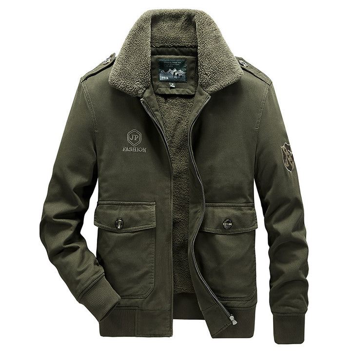 Herren Utility-Flightjacke aus Baumwollmix mit Teddykragen und aufgesetzten Pattentaschen Echo Archiv