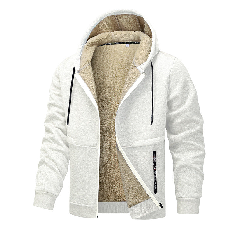 Herren Sherpa‑gefütterte Zip‑Hoodiejacke im Urban‑Casual‑Stil mit Teddyfleece‑Innenfutter Echo Archiv
