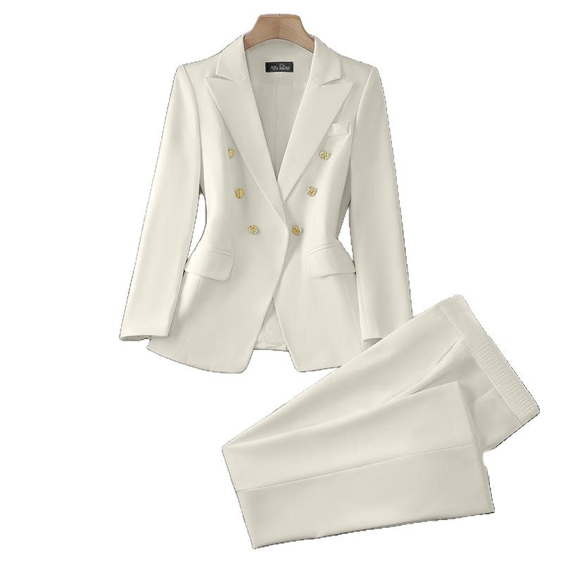 Damen Elegantes Doppelreihiges Blazer-Set Echo Archiv