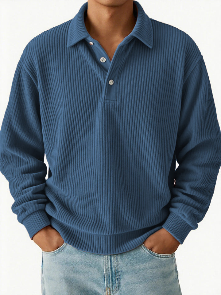 Herren Poloshirt mit Rippstruktur und klassischem Kragen Echoarchiv