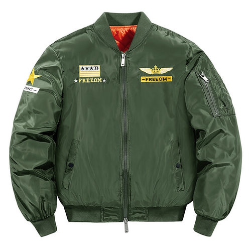 Herren  bestickte gepatchte isolierte Nylon Flug Bomberjacke mit gerippten Abschlüssen Echo Archiv