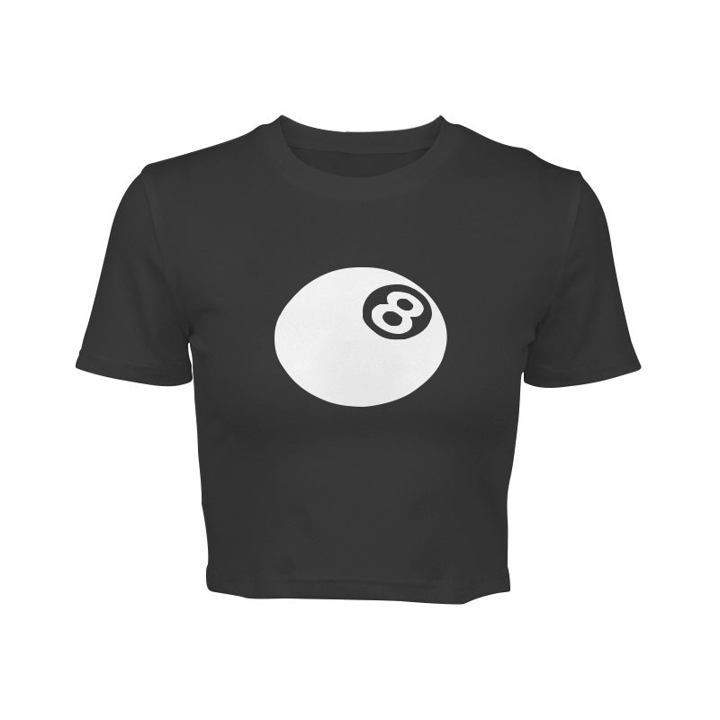 Damen cropped T-Shirt mit einzigartigem 8-Ball-Motiv und lässigem Schnitt Echo Archiv