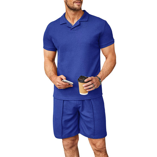 Herren sportliches Kurzarm-Set aus atmungsaktivem Material mit strukturiertem Design Echoarchiv