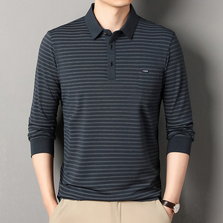 Herren modern gestreiftes Polo-Shirt Echoarchiv