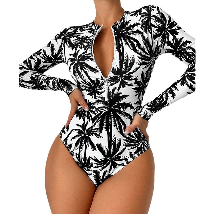 Damen Longsleeve Badeanzug mit praktischem Reißverschluss Echo Archiv