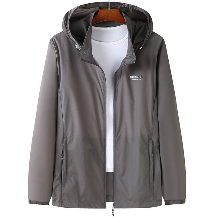Herren Ultraleichte Packbare Kapuzen-Outdoorjacke mit Zwei-Wege-Reißverschluss – Taviero