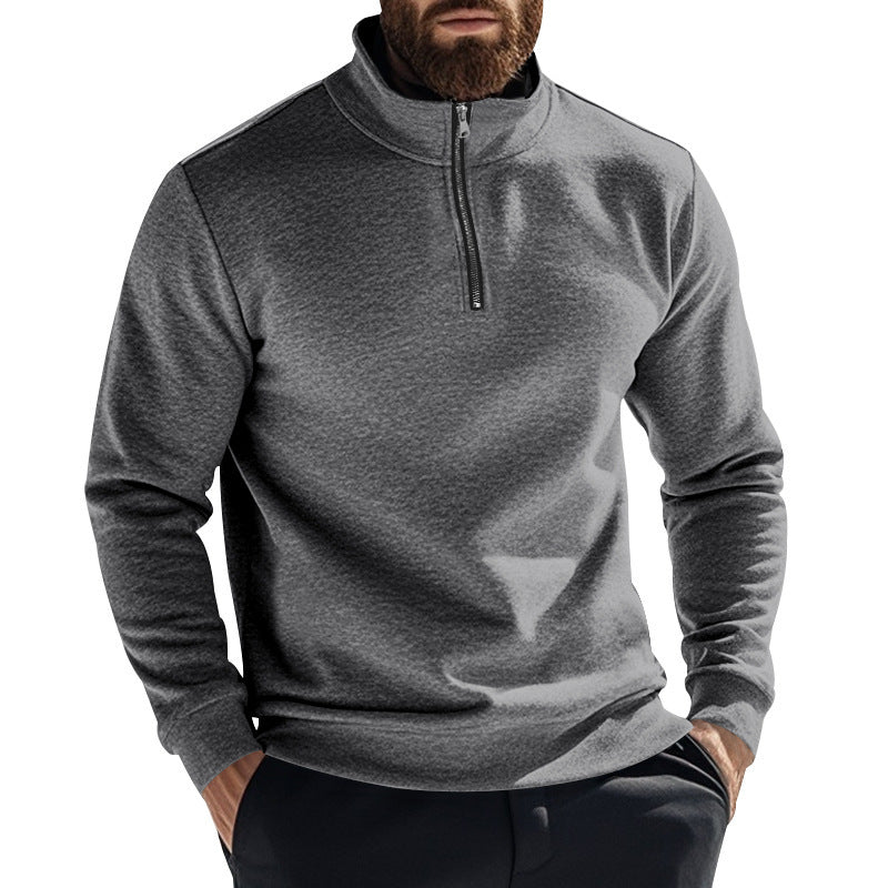 Herren Fleece-Pullover mit hohem Kragen und halbem Reißverschluss Echoarchiv