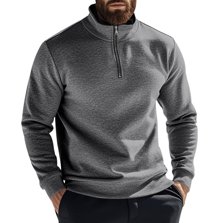 Herren Fleece-Pullover mit hohem Kragen und halbem Reißverschluss Echoarchiv