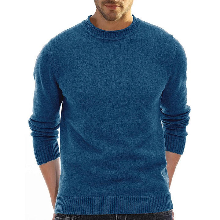 Herren klassischer Rundhals-Pullover aus weichem Merinowollmix Echoarchiv