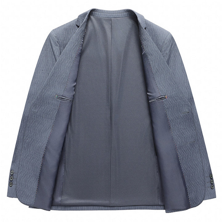 Herren eleganter Blazer mit strukturiertem Gewebe und praktischen Taschen Echoarchiv