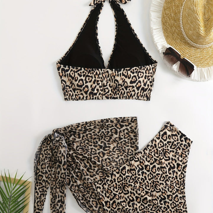 Damen Triangel-Bikini-Set mit edlem Wickeltuch und raffiniertem Animal-Print Echo Archiv