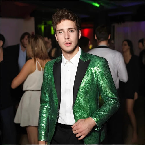 Herren Glamouröser Paillettenblazer Echoarchiv
