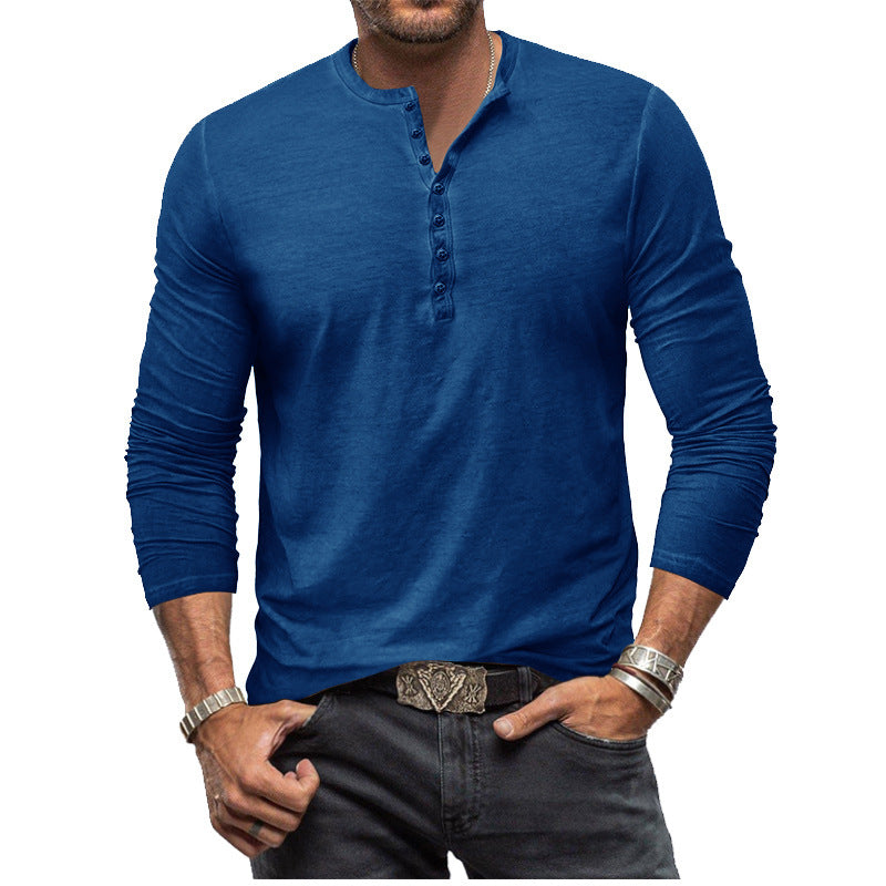 Herren Langarm-Hemd im Henley-Stil Echoarchiv