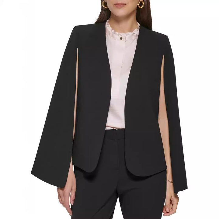 Damen Cape-Blazer-Set im Tailoring mit Cape-Ärmeln und schmaler Anzughose Echoarchiv