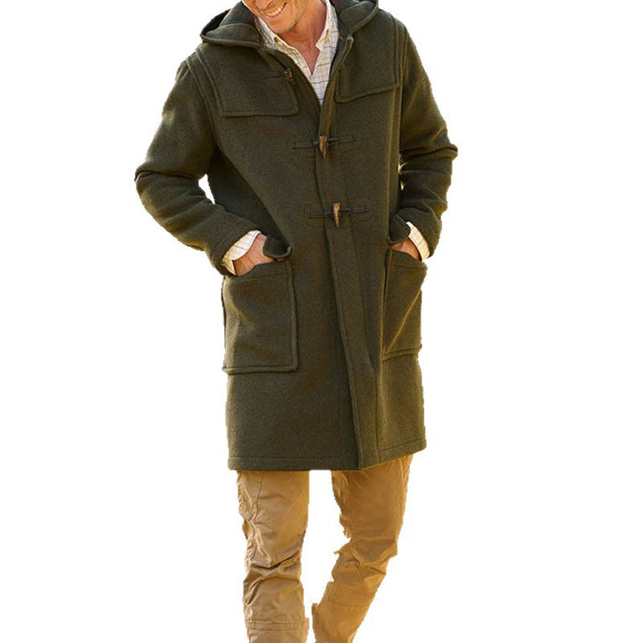 Herren Dufflecoat mit praktischer Kapuze und robusten Knopfdetails Echoarchiv